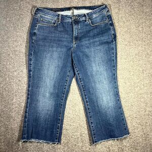 NYDJ Jeans 14W Barbra Bootcut Medium Wash Skinny Lift Tuck Tummy Control Cut Off